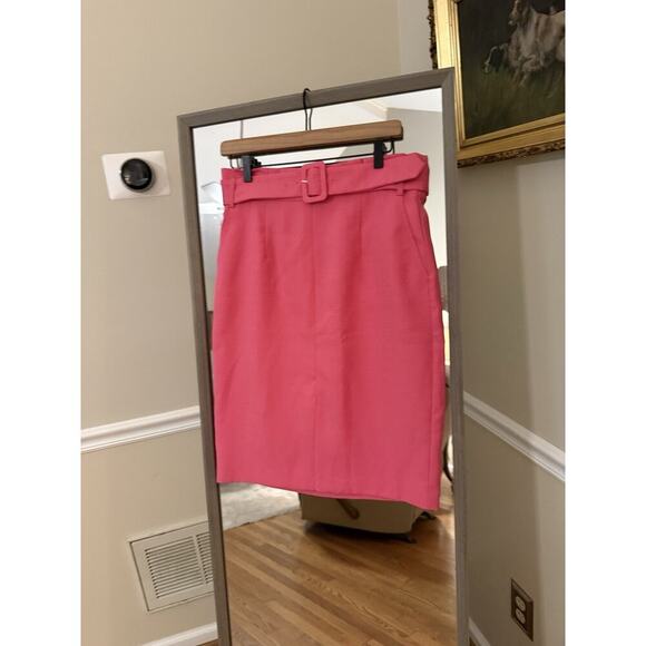 Ann Taylor Pink Skirt Womens Size 8P Cotton Linen Blend NWT - Picture 2 of 4